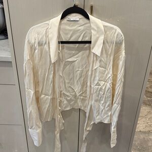 Zara Off-White Button-Up Shirt